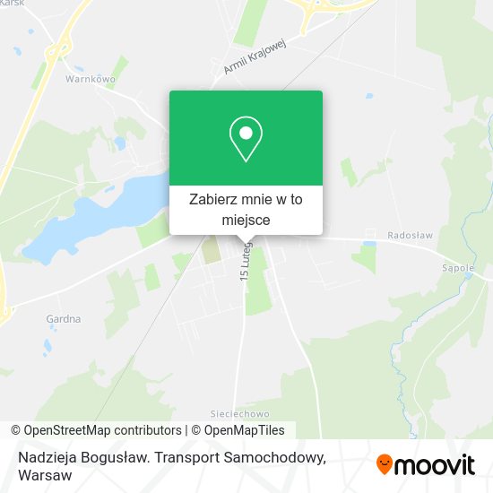 Mapa Nadzieja Bogusław. Transport Samochodowy