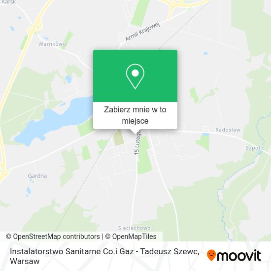 Mapa Instalatorstwo Sanitarne Co.i Gaz - Tadeusz Szewc