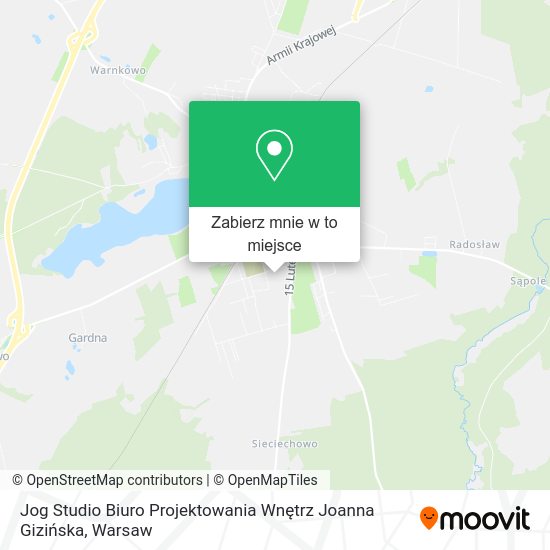 Mapa Jog Studio Biuro Projektowania Wnętrz Joanna Gizińska