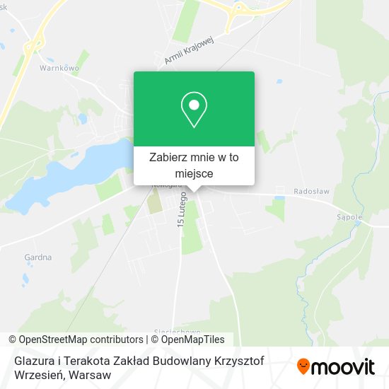 Mapa Glazura i Terakota Zakład Budowlany Krzysztof Wrzesień