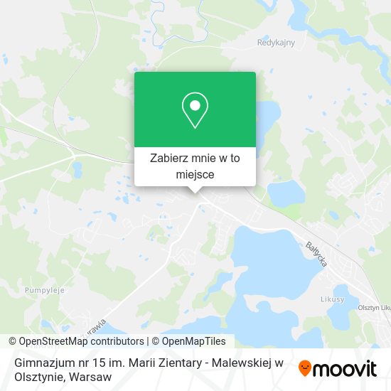 Mapa Gimnazjum nr 15 im. Marii Zientary - Malewskiej w Olsztynie