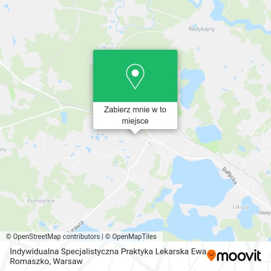 Mapa Indywidualna Specjalistyczna Praktyka Lekarska Ewa Romaszko