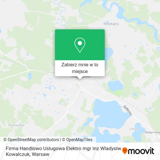 Mapa Firma Handlowo Uslugowa Elektro mgr Inz Wladyslw Kowalczuk