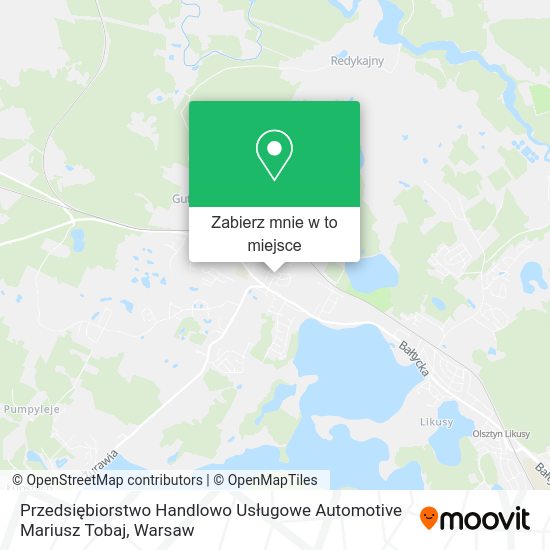 Mapa Przedsiębiorstwo Handlowo Usługowe Automotive Mariusz Tobaj