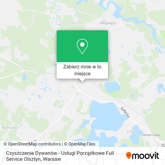 Mapa Czyszczenie Dywanów - Usługi Porządkowe Full Service Olsztyn