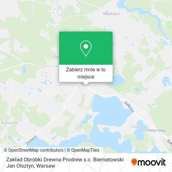 Mapa Zakład Obróbki Drewna Prodrew s.c. Biernatowski Jan Olsztyn