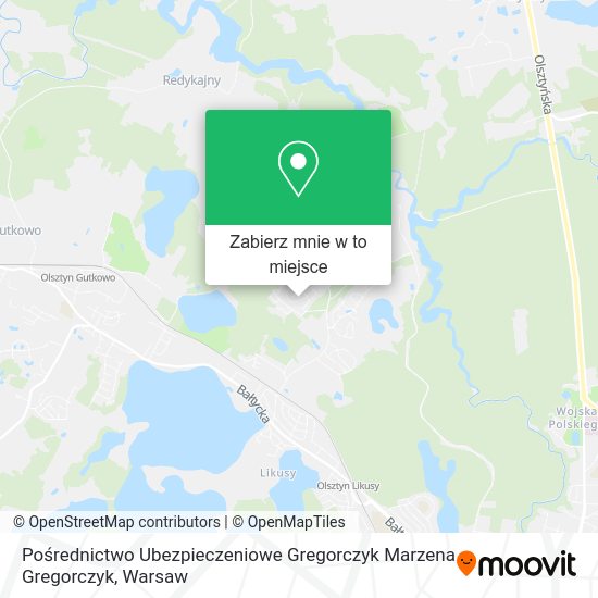 Mapa Pośrednictwo Ubezpieczeniowe Gregorczyk Marzena Gregorczyk