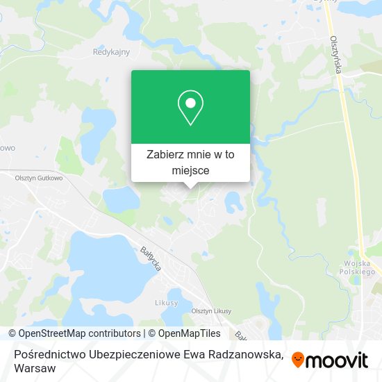 Mapa Pośrednictwo Ubezpieczeniowe Ewa Radzanowska