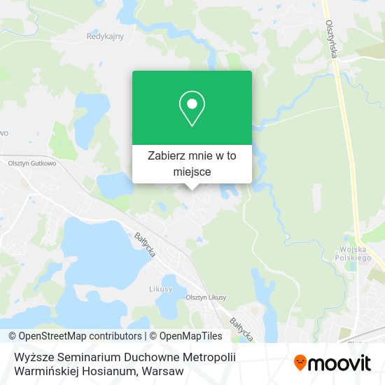 Mapa Wyższe Seminarium Duchowne Metropolii Warmińskiej Hosianum