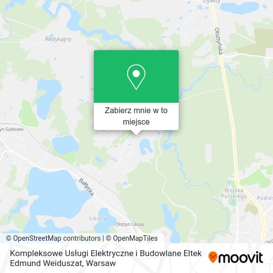 Mapa Kompleksowe Usługi Elektryczne i Budowlane Eltek Edmund Weiduszat