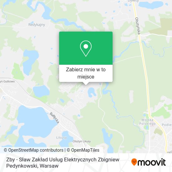 Mapa Zby - Sław Zakład Usług Elektrycznych Zbigniew Pedynkowski