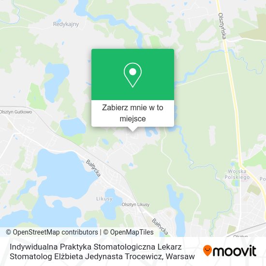 Mapa Indywidualna Praktyka Stomatologiczna Lekarz Stomatolog Elżbieta Jedynasta Trocewicz