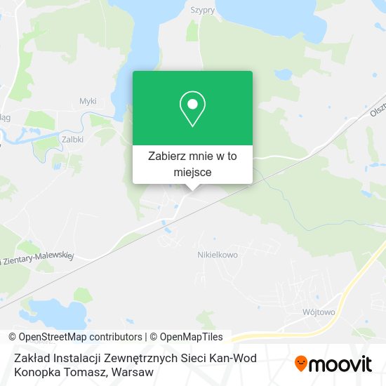 Mapa Zakład Instalacji Zewnętrznych Sieci Kan-Wod Konopka Tomasz