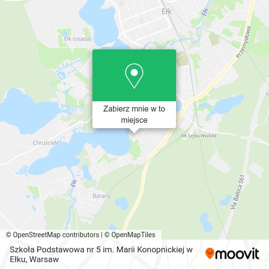 Mapa Szkoła Podstawowa nr 5 im. Marii Konopnickiej w Ełku