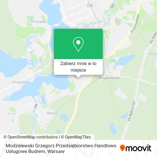 Mapa Modzelewski Grzegorz Przedsiębiorstwo Handlowo Usługowe Budrem