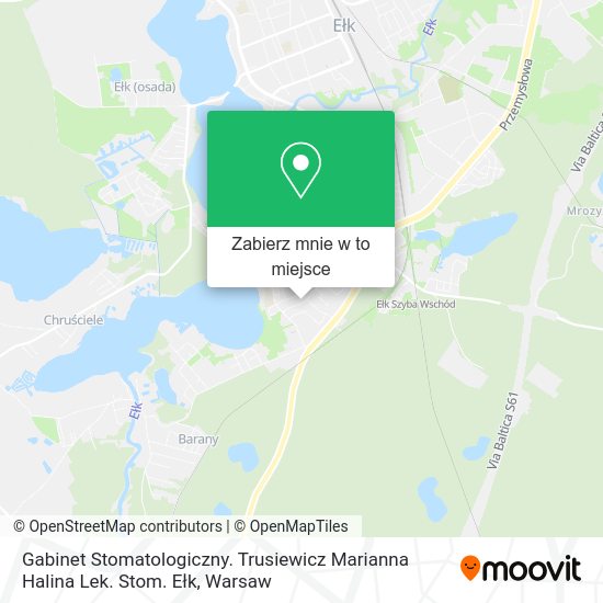 Mapa Gabinet Stomatologiczny. Trusiewicz Marianna Halina Lek. Stom. Ełk