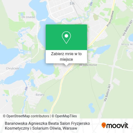 Mapa Baranowska Agnieszka Beata Salon Fryzjersko Kosmetyczny i Solarium Oliwia