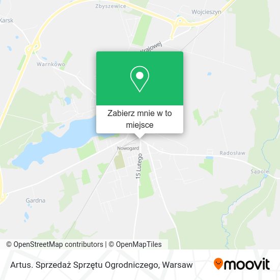 Mapa Artus. Sprzedaż Sprzętu Ogrodniczego