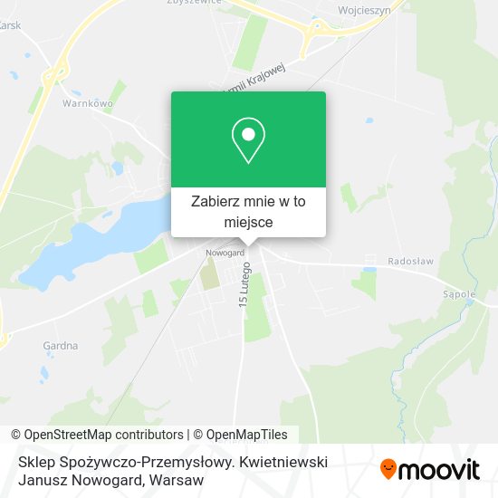 Mapa Sklep Spożywczo-Przemysłowy. Kwietniewski Janusz Nowogard