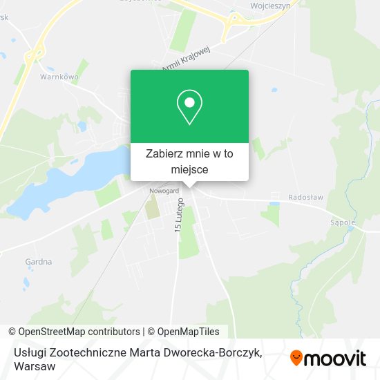 Mapa Usługi Zootechniczne Marta Dworecka-Borczyk