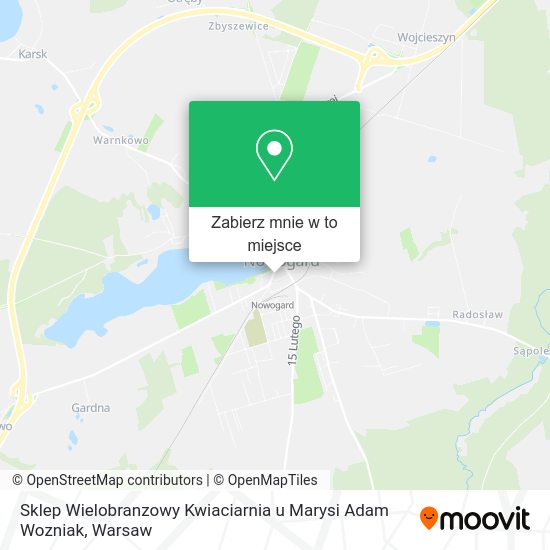 Mapa Sklep Wielobranzowy Kwiaciarnia u Marysi Adam Wozniak