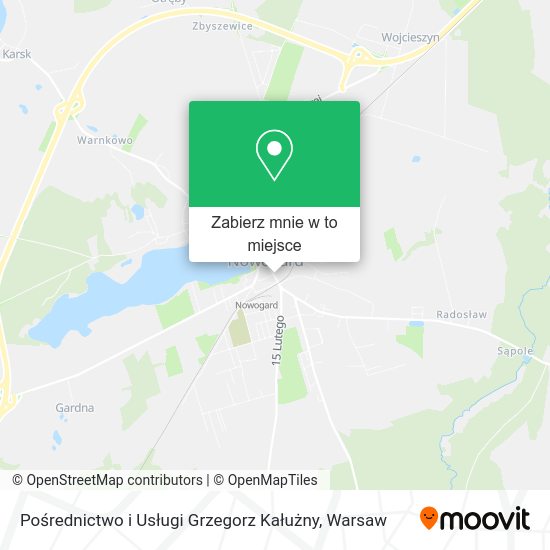 Mapa Pośrednictwo i Usługi Grzegorz Kałużny