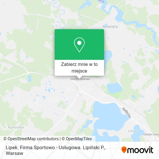 Mapa Lipek. Firma Sportowo - Usługowa. Lipiński P.