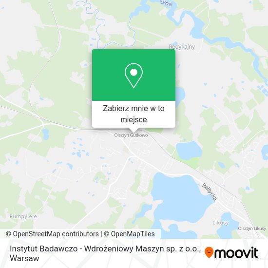 Mapa Instytut Badawczo - Wdrożeniowy Maszyn sp. z o.o.