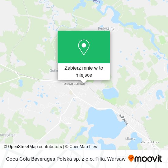 Mapa Coca-Cola Beverages Polska sp. z o.o. Filia