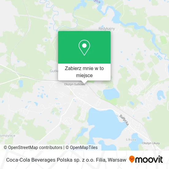 Mapa Coca-Cola Beverages Polska sp. z o.o. Filia