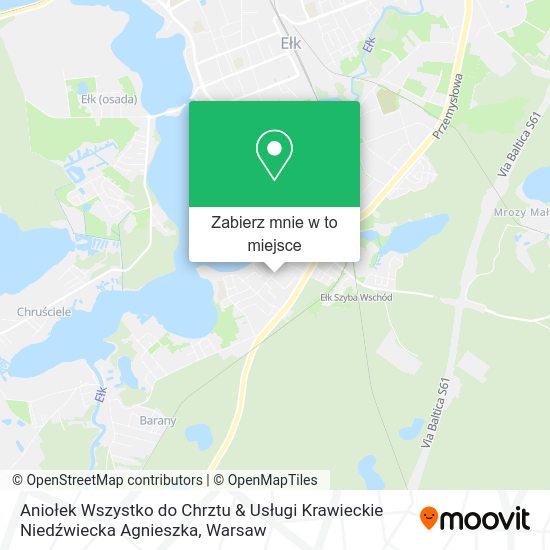 Mapa Aniołek Wszystko do Chrztu & Usługi Krawieckie Niedźwiecka Agnieszka