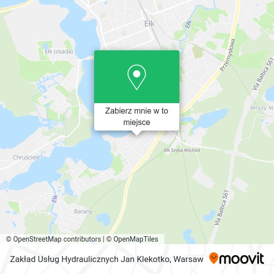 Mapa Zakład Usług Hydraulicznych Jan Klekotko