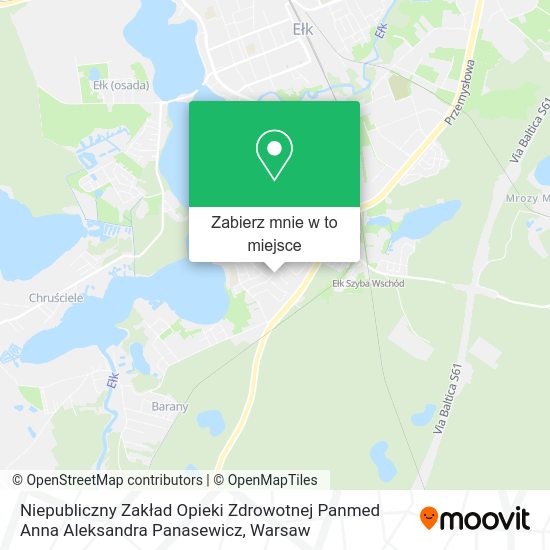 Mapa Niepubliczny Zakład Opieki Zdrowotnej Panmed Anna Aleksandra Panasewicz