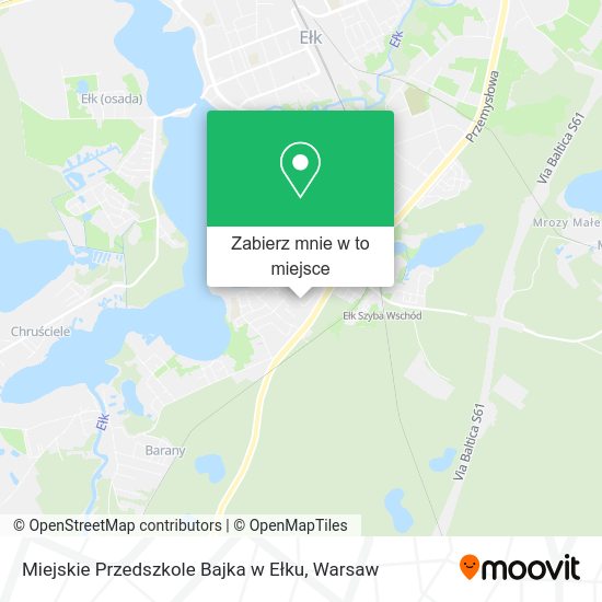 Mapa Miejskie Przedszkole Bajka w Ełku