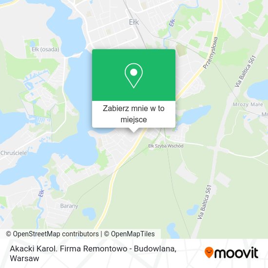 Mapa Akacki Karol. Firma Remontowo - Budowlana