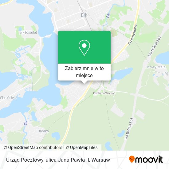 Mapa Urząd Pocztowy, ulica Jana Pawła II