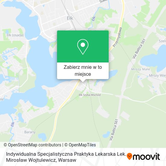 Mapa Indywidualna Specjalistyczna Praktyka Lekarska Lek. Mirosław Wojtulewicz