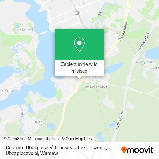 Mapa Centrum Ubezpieczeń Emesss. Ubezpieczenie, Ubezpieczyciel