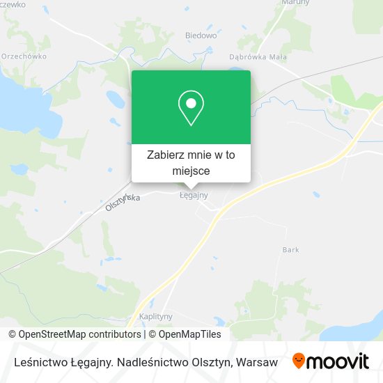 Mapa Leśnictwo Łęgajny. Nadleśnictwo Olsztyn