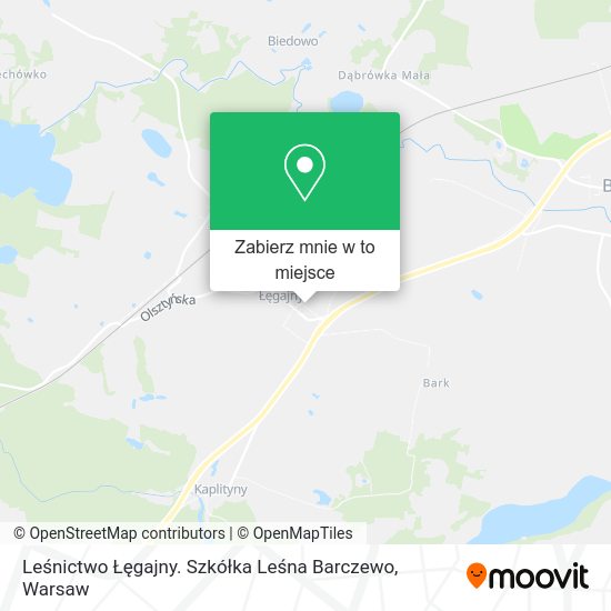 Mapa Leśnictwo Łęgajny. Szkółka Leśna Barczewo