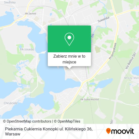 Mapa Piekarnia Cukiernia Konopki ul. Kilińskiego 36