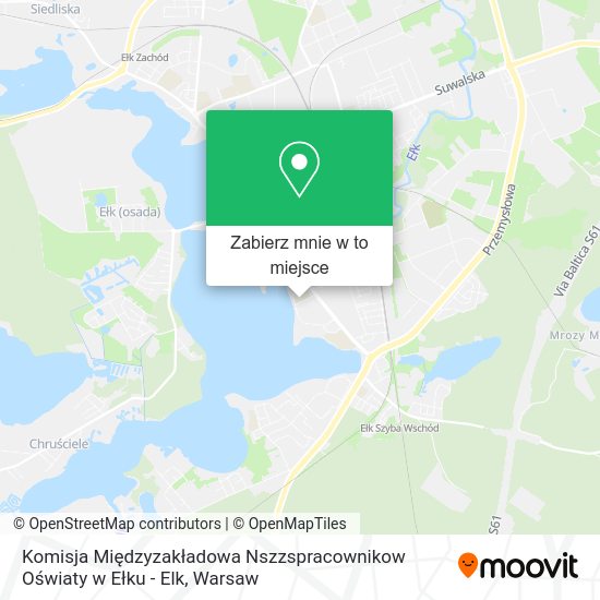 Mapa Komisja Międzyzakładowa Nszzspracownikow Oświaty w Ełku - Elk