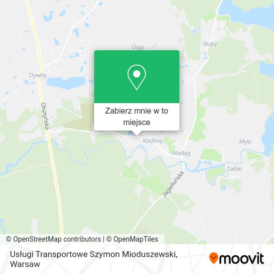 Mapa Usługi Transportowe Szymon Mioduszewski