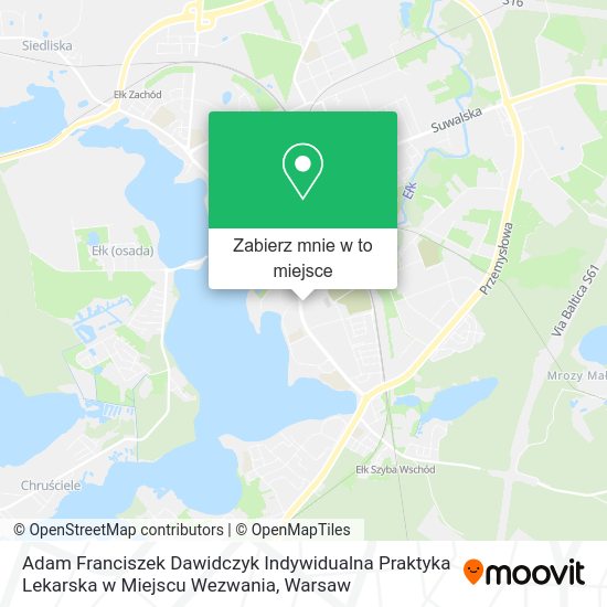 Mapa Adam Franciszek Dawidczyk Indywidualna Praktyka Lekarska w Miejscu Wezwania