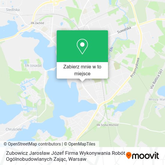 Mapa Zubowicz Jarosław Józef Firma Wykonywania Robót Ogólnobudowlanych Zając