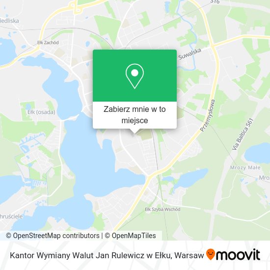 Mapa Kantor Wymiany Walut Jan Rulewicz w Ełku