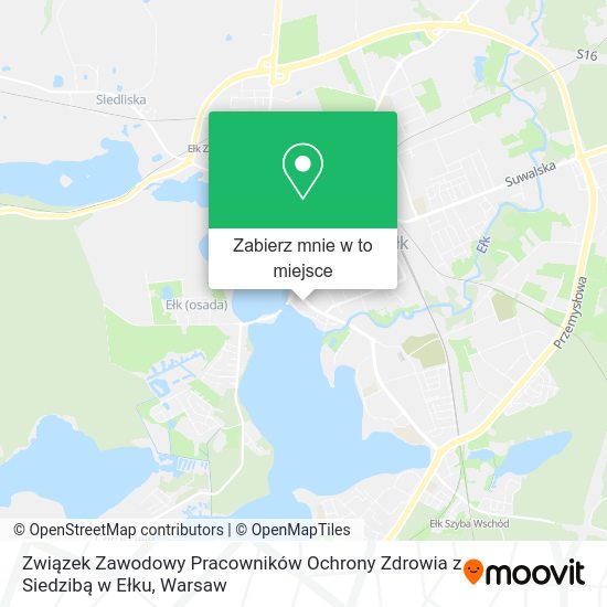 Mapa Związek Zawodowy Pracowników Ochrony Zdrowia z Siedzibą w Ełku