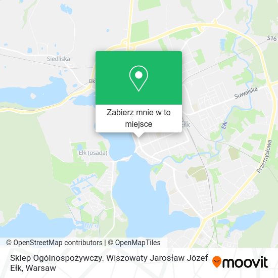 Mapa Sklep Ogólnospożywczy. Wiszowaty Jarosław Józef Ełk