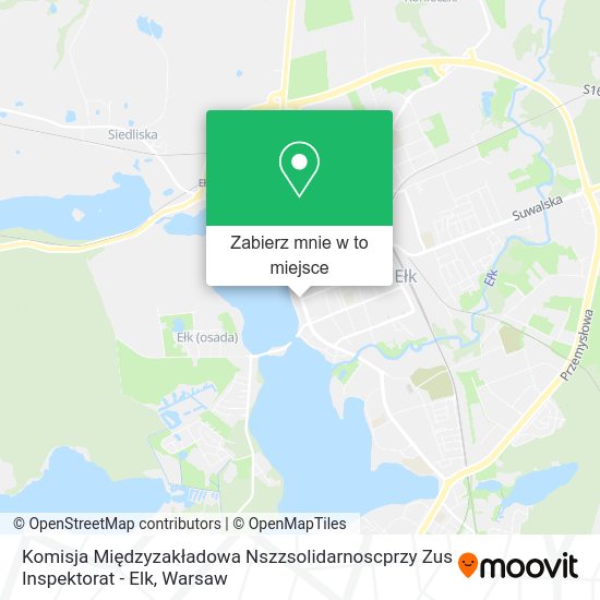 Mapa Komisja Międzyzakładowa Nszzsolidarnoscprzy Zus Inspektorat - Elk