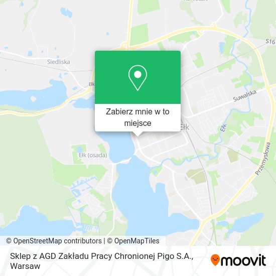 Mapa Sklep z AGD Zakładu Pracy Chronionej Pigo S.A.